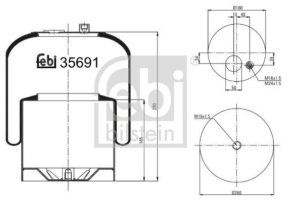 FEBI BILSTEIN Кожух пневматической рессоры 35691